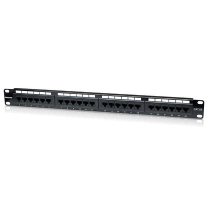 Intellinet 513555 Panel de Parcheo Cat5e – 24 Puertos RJ45, UTP, 1U, Compatible con 110/Krone, para Cableado de Red Ethernet y Rack de 19”