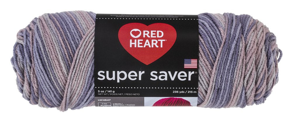 Red Heart Super Saver Ovillo de Estambre Acrílico - Mulberry Mix - Impreso