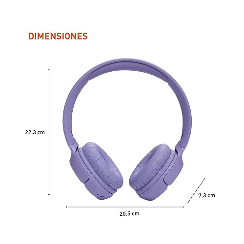 JBL Tune 520BT Audífonos Inalámbricos Bluetooth, Drivers de 33mm, Reproducción 57 Horas, Asistente de Voz - Morado
