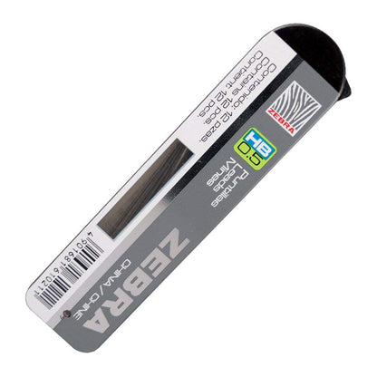 Zebra Puntillas HB De Grafito Para Portaminas Punto Fino (0.5 mm) Caja 12 Tubos Con 12 Minas.