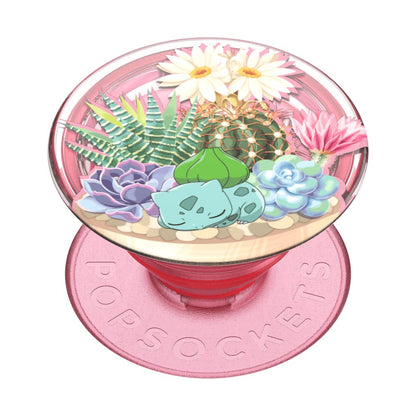 PopSockets PopGrip Translúcido, Diseño Pokémon Bulbasaur - Terrario Bulbasaur