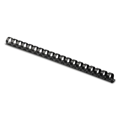 Fellowes Plastic Binding Combs, Round Back, 3/8", 55 Sheet Capacity, Black, 100 per Pack (52325)