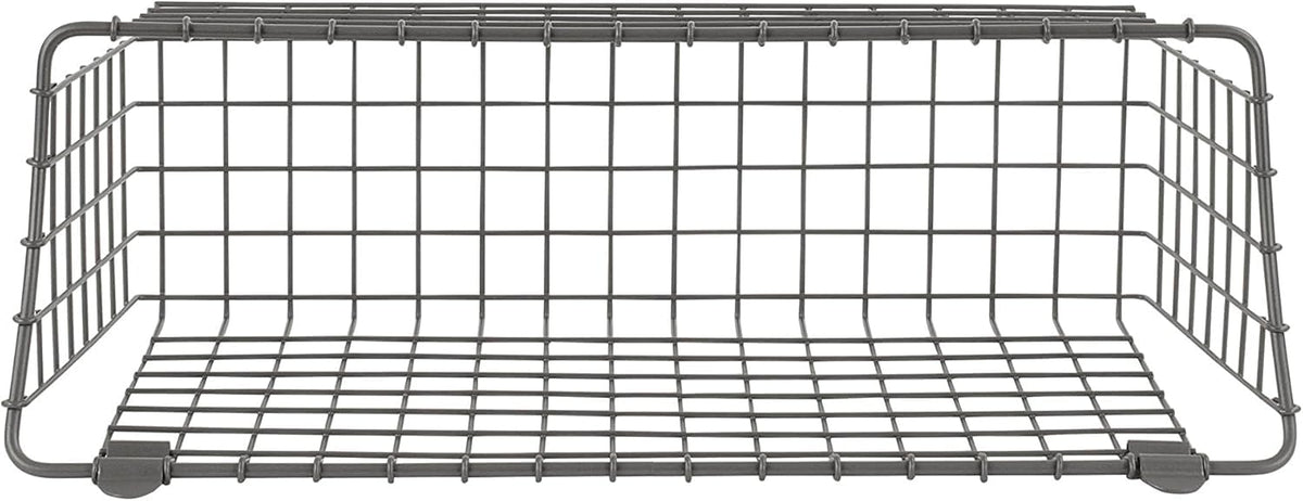 Spectrum Diversified 86376 Vintage Wall Mount Basket, 15" x 5" x 7", Industrial Gray
