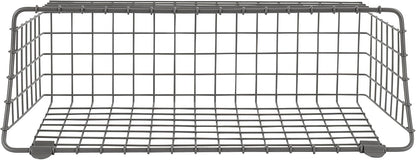 Spectrum Diversified 86376 Vintage Wall Mount Basket, 15" x 5" x 7", Industrial Gray