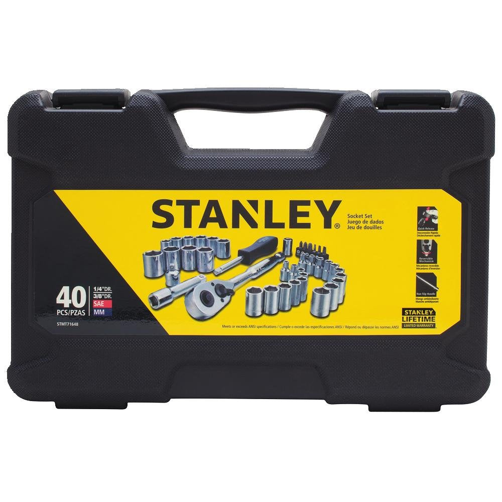 Stanley Juego de Llaves 3/8 Pulgadas con Caja de Herramientas - 40 piezas