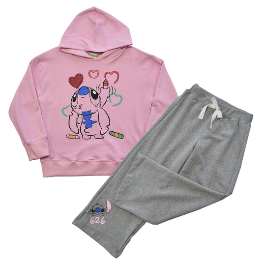 Disney Stitch – Conjunto de Pants para Niña con Estampado de Corazones