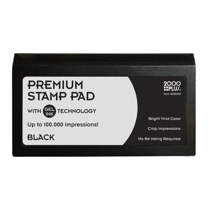 2000 PLUS - Almohadilla para sellos, gel, tamaño #2, tinta negra (030256)