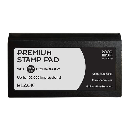 2000 PLUS - Almohadilla para sellos, gel, tamaño #2, tinta negra (030256)