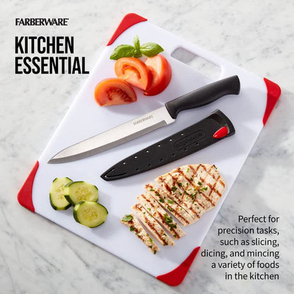 Farberware cuchillo de chef con funda protectora, Cuchillo troceador, 20.32 cm, Acero inoxidable, 20,32cm, 1