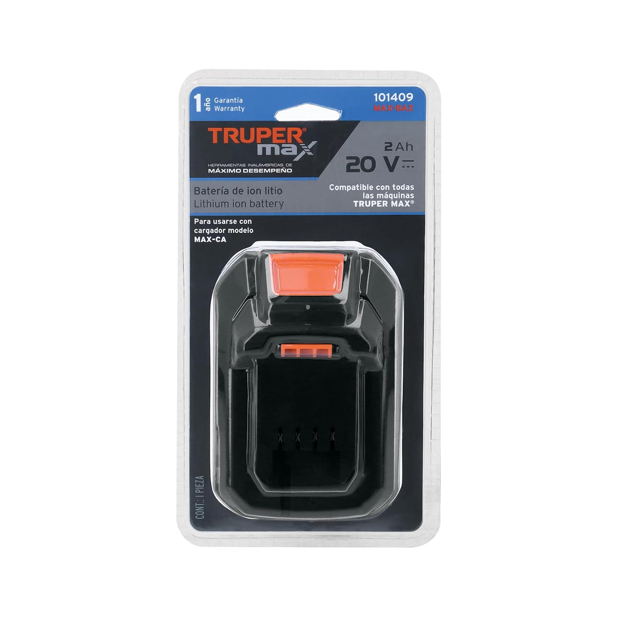 Truper Max MAX-BA2 Batería ion litio Truper MAX 20V, 2Ah