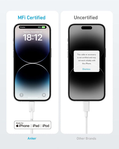 Anker - Cable USB-C a Lightning, 0.9 metros, para dispositivos Apple, cable USB-C 322 a Lightning, blanco (0.9 M, blanco)