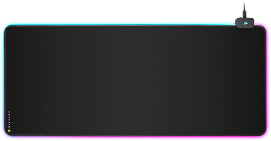 Corsair MM700 RGB Alfombrilla de Ratón para Juegos de Tela Extendida - 930mm x 400mm - Iluminación RGB de 360° - Concentrador con Dos Puertos USB - Goma Gruesa - Negro