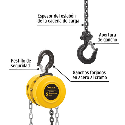 Pretul POL-3P, Polipasto de cadena 3 toneladas