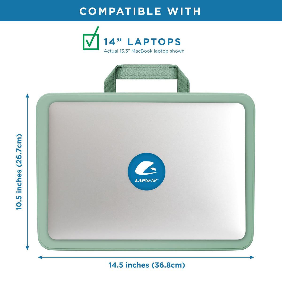 LapGear - computadora Compacto para portátiles de hasta 15 Pulgadas - Verde Salvia - Estilo No. 43121