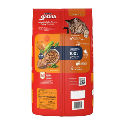 Felix Purina Gatina Adulto Todos los Tamaños Sabor Carne, Pollo y Verduras 3Kg