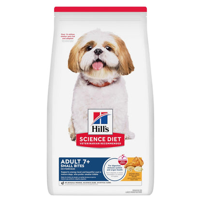 Hill's Science Diet Small Bites Croquetas para Perro Senior Pollo 6.8Kg | Croquetas Hill's para perro, pollo real, razas pequeñas, soporte envejecimiento, salud de corazón y riñones