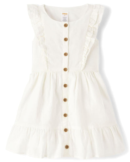 Gymboree Vestido de Suéter Manga Corta para Niña - Blanco - 10