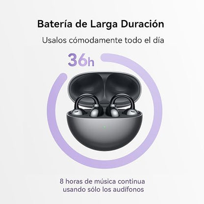 HUAWEI FreeClip, Audífono Inalámbricos, iOS y Android, Oro Rosa | Diseño estético Innovador, hasta 36h de Batería, Cancelación de Ruido en Llamadas por IA, Resistencia IP54
