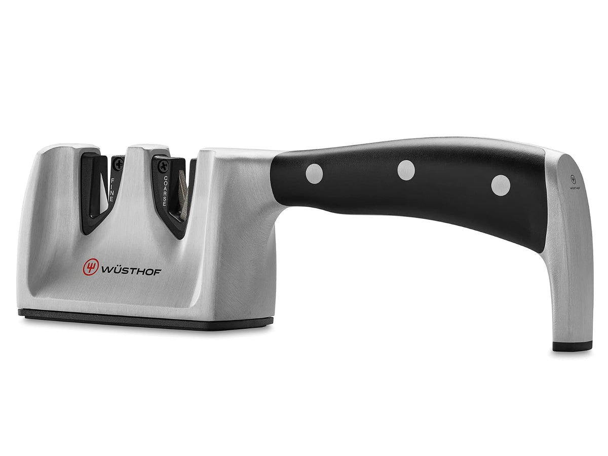 WÜSTHOF Afilador de Cuchillos Manual | Sistema de Afilado Preciso | Cuerpo de Plástico Resistente | Color Negro | Cocina Profesional