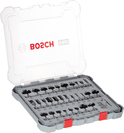 Bosch Juego de 30 brocas para madera para enrutador con vástago de 1/4 pulgadas