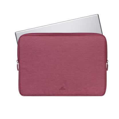 Rivacase 7703 Elegante Funda Roja p MacBook Pro 14 o Ultrabook 13.3". Fabricada con RPET Ecológico Reciclado, Resistente al Agua, Doble Cierre, Protección contra Golpes Accidentales Colección Suzuka