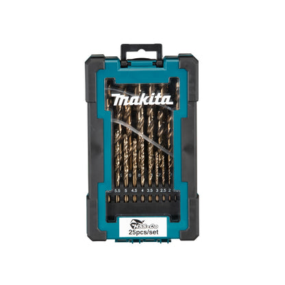 Makita Juego de Brocas HSS-C de Varias Medidas, 25 Piezas