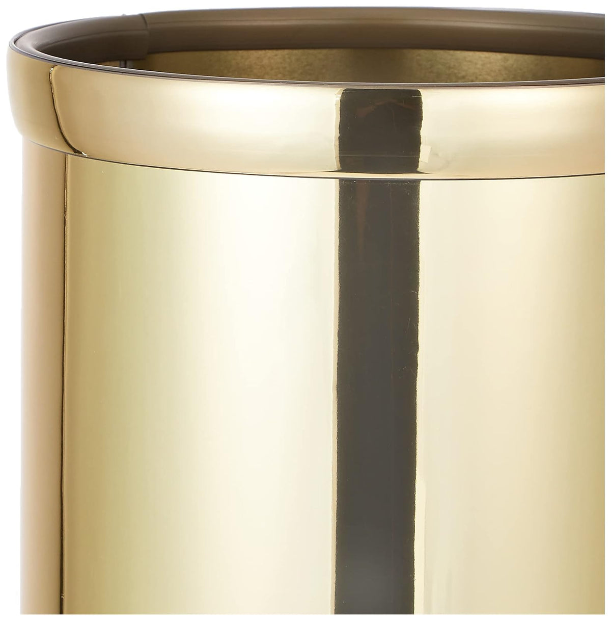 Kraftware Mylar - cubeta de basura redondo, 8 cuartos de galón, color latón pulido