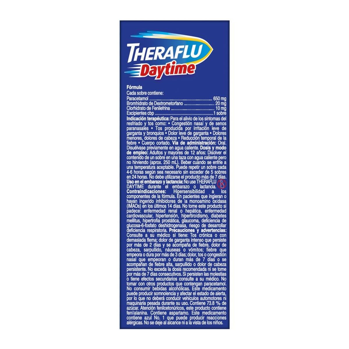 Theraflu Día, Té Antigripal para Resfriado Severo, 6 Sobres