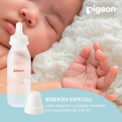 PIGEON Biberones Especiales para Niños con Labio Leporino y Paladar Hendido Cosas para Bebes Recien Nacidos - Articulos para Bebe Biberon con Succión Fácil - Liviano y Durable para Bebé