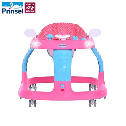 PRINSEL | Andadera y Asiento Acolchonado | Andadera para Bebé | Sonic Girl | Rosa | De 6 a 18 meses, Soporta Hasta 18 kg | Artículos para Bebés