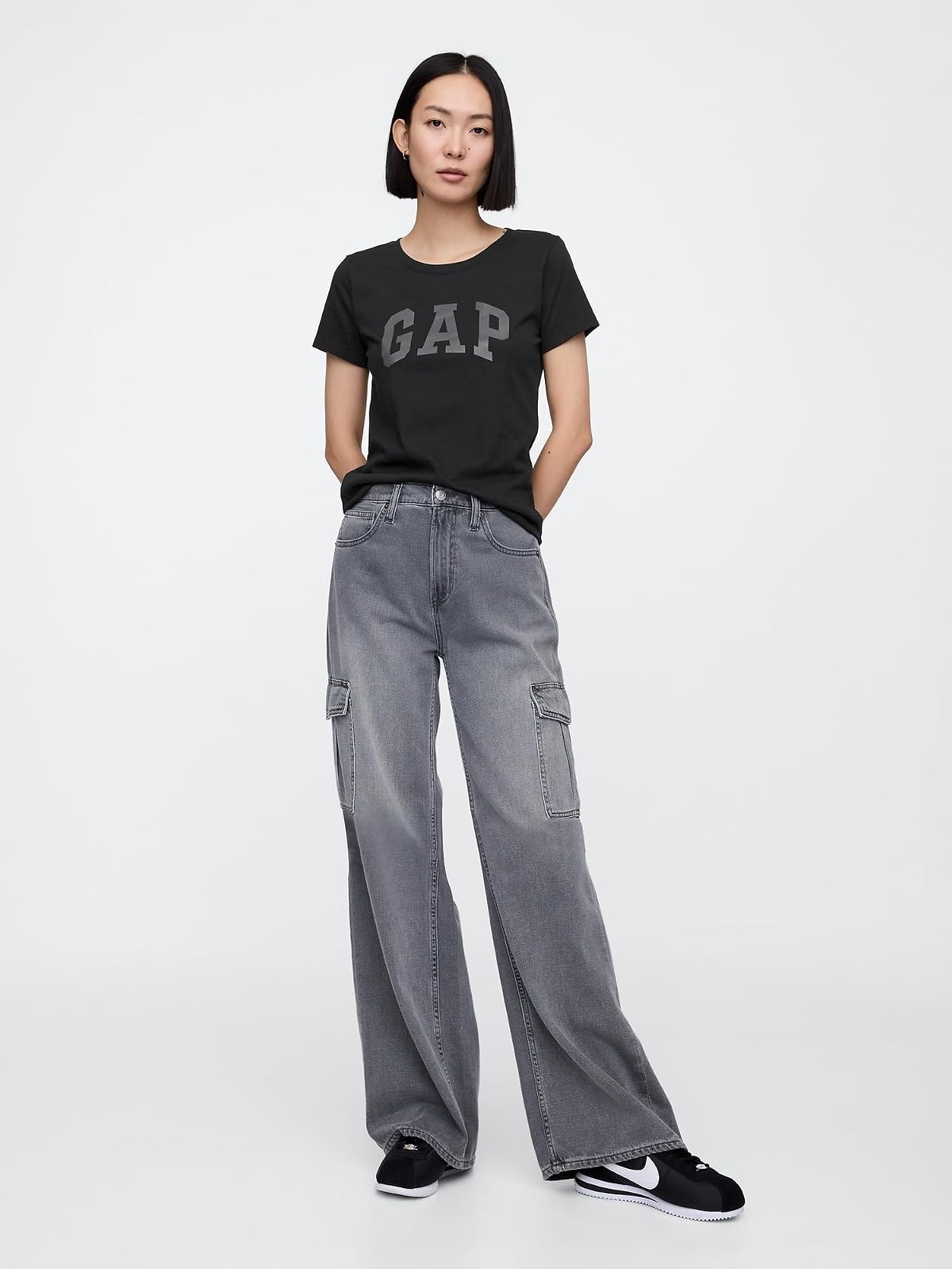 Gap Camiseta clásica con Logotipo Camiseta para Mujer