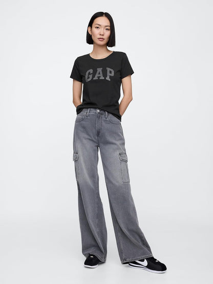 Gap Camiseta clásica con Logotipo Camiseta para Mujer