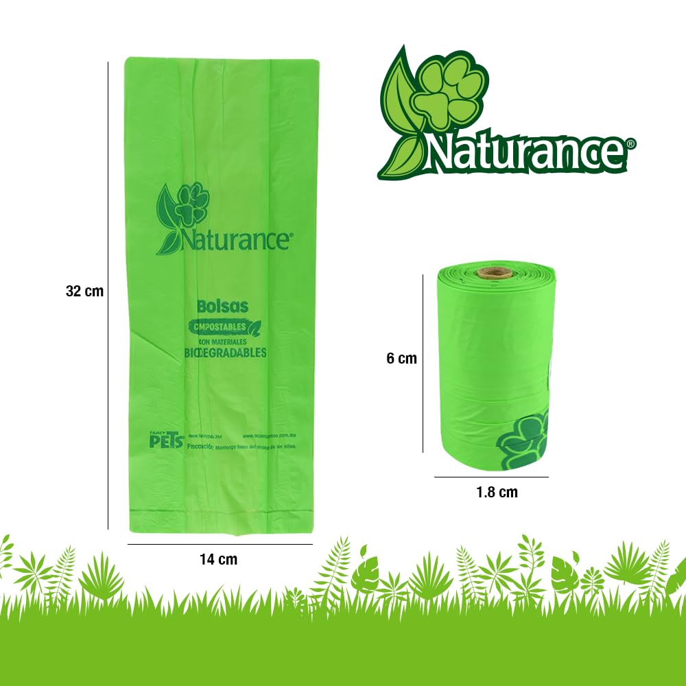 Fancy Pets Bolsas Compostables Biodegradables Sanitarias para Recoger Desechos y/o Heces Fecales de Perro con 8 Rollos / 120 bolsas