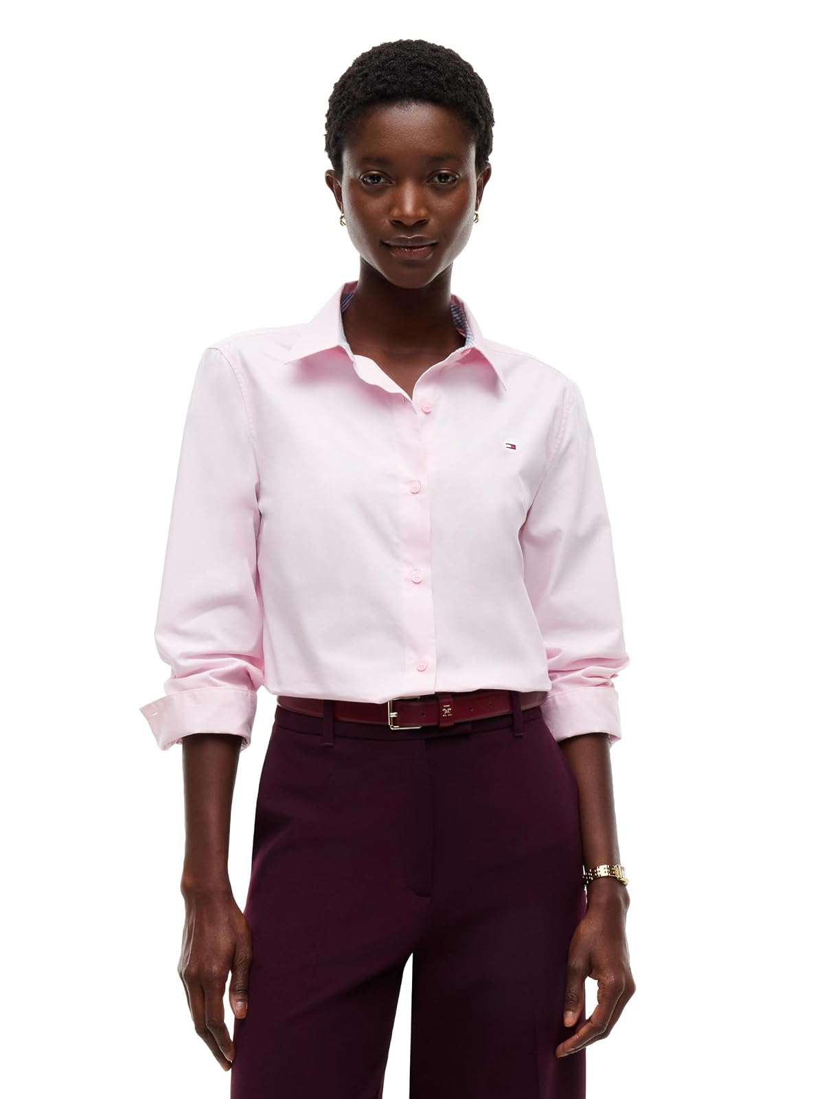 Tommy Hilfiger - Camisa de Manga Larga con Botones para Mujer