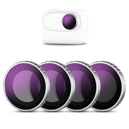 NEEWER GO 3S Juego de Filtros ND (Paquete de 4), ND8 ND16 ND32 ND64 Kit de Accesorios de Filtro de Lente de Densidad Neutra con Vidrio Optico HD Multicapa Compatible con Insta 360 GO 3S, FLB01