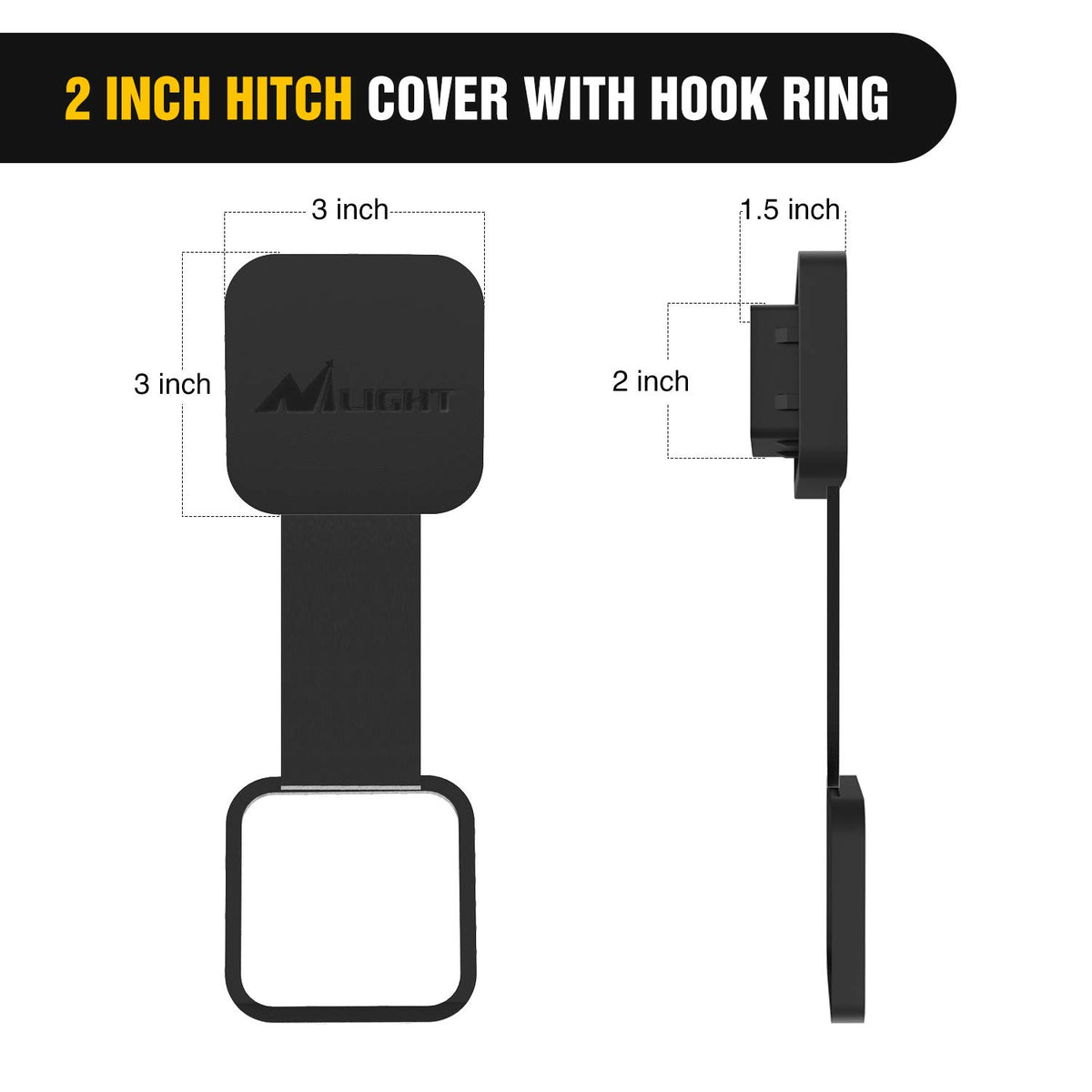 Nilight Kit Receptor de Enganche de Remolque JL-64A, 5 cm, para Jeep Wrangler JL 2018-2024