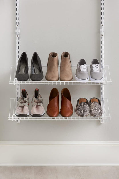 Rubbermaid - Estantería Personalizable para Zapatos de Pared, Color Blanco, para hogar, clóset, lavandería, organización de Lino