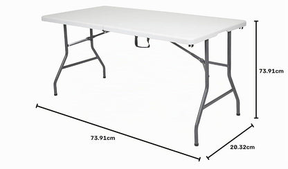 Stansport - Mesa de Campamento Plegable, Color Blanco, 151.9 cm de Largo x 73.9 cm de Ancho x 73.9 cm de Alto