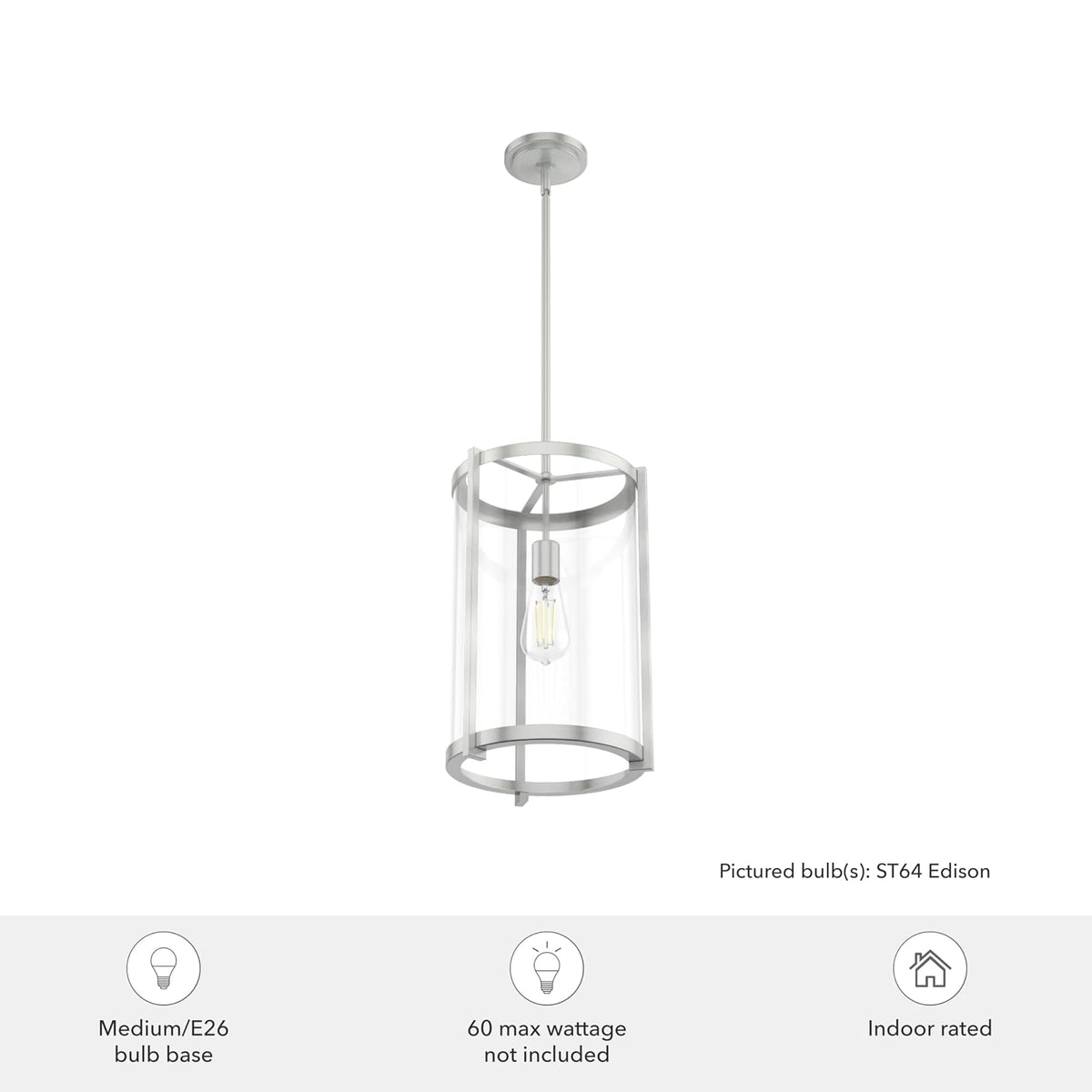 HUNTER, Candelabro Astwood 1 Luz 11 pulgadas