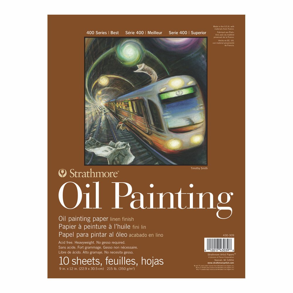 Strathmore Serie 400 Bloc de Pintura al óleo de 9 x 12 Pulgadas, 10 Hojas, 62430309