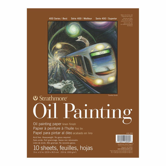 Strathmore Serie 400 Bloc de Pintura al óleo de 9 x 12 Pulgadas, 10 Hojas, 62430309