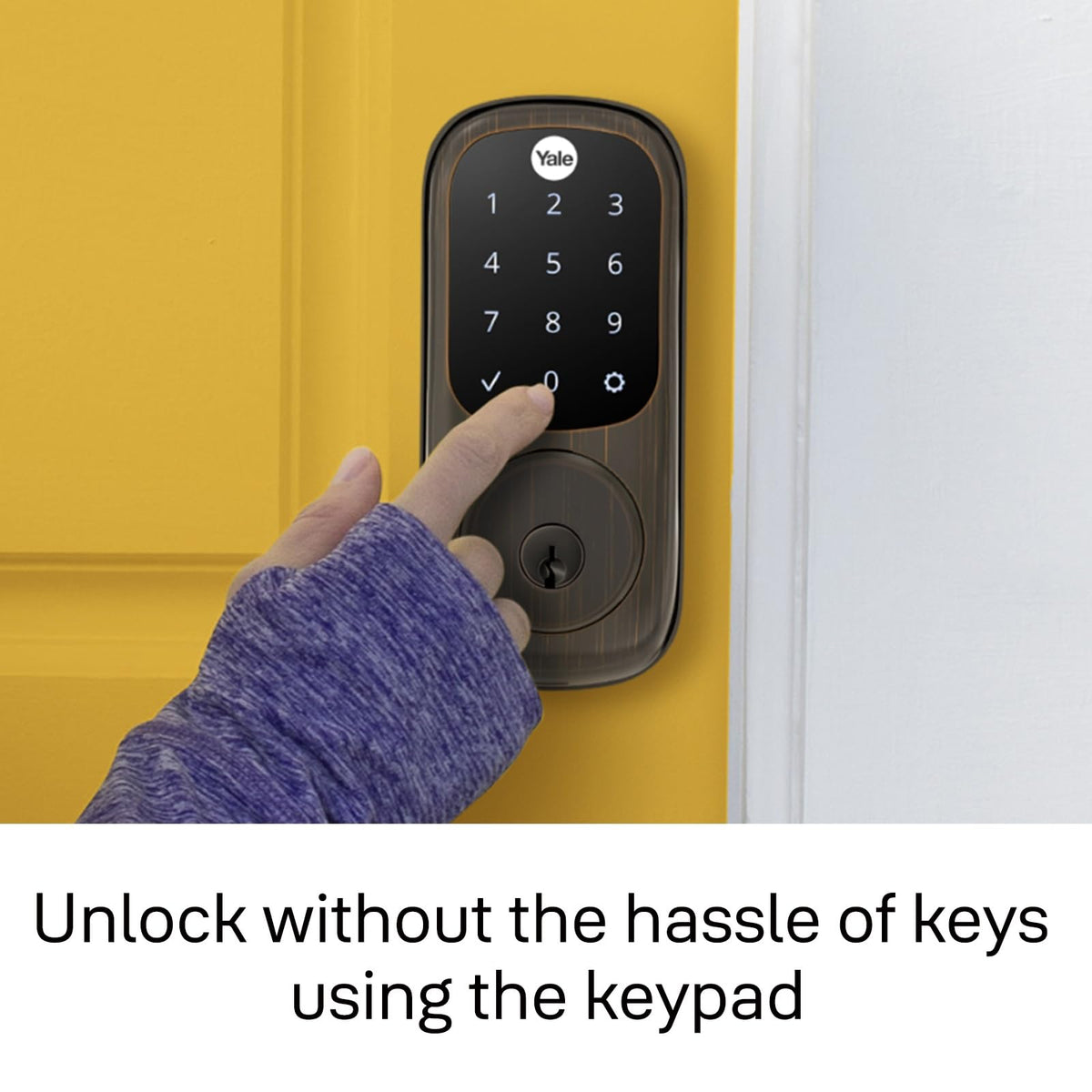 Yale Assure Llave de bloqueo última intervensión visualización táctil Deadbolt en níquel satinado, no conectado, Oil Rubbed Bronze
