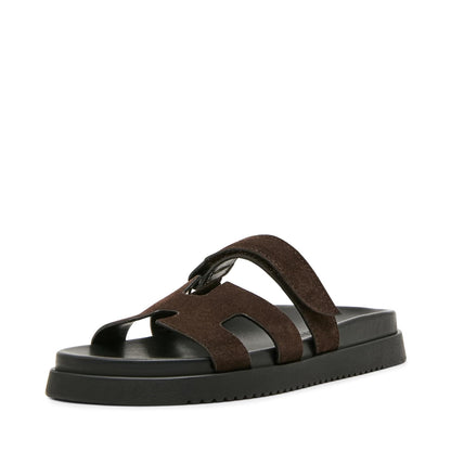 Steve Madden Mayven Sandalia de Piel para Mujer - 26.5 cm - Chocolate marrón ante