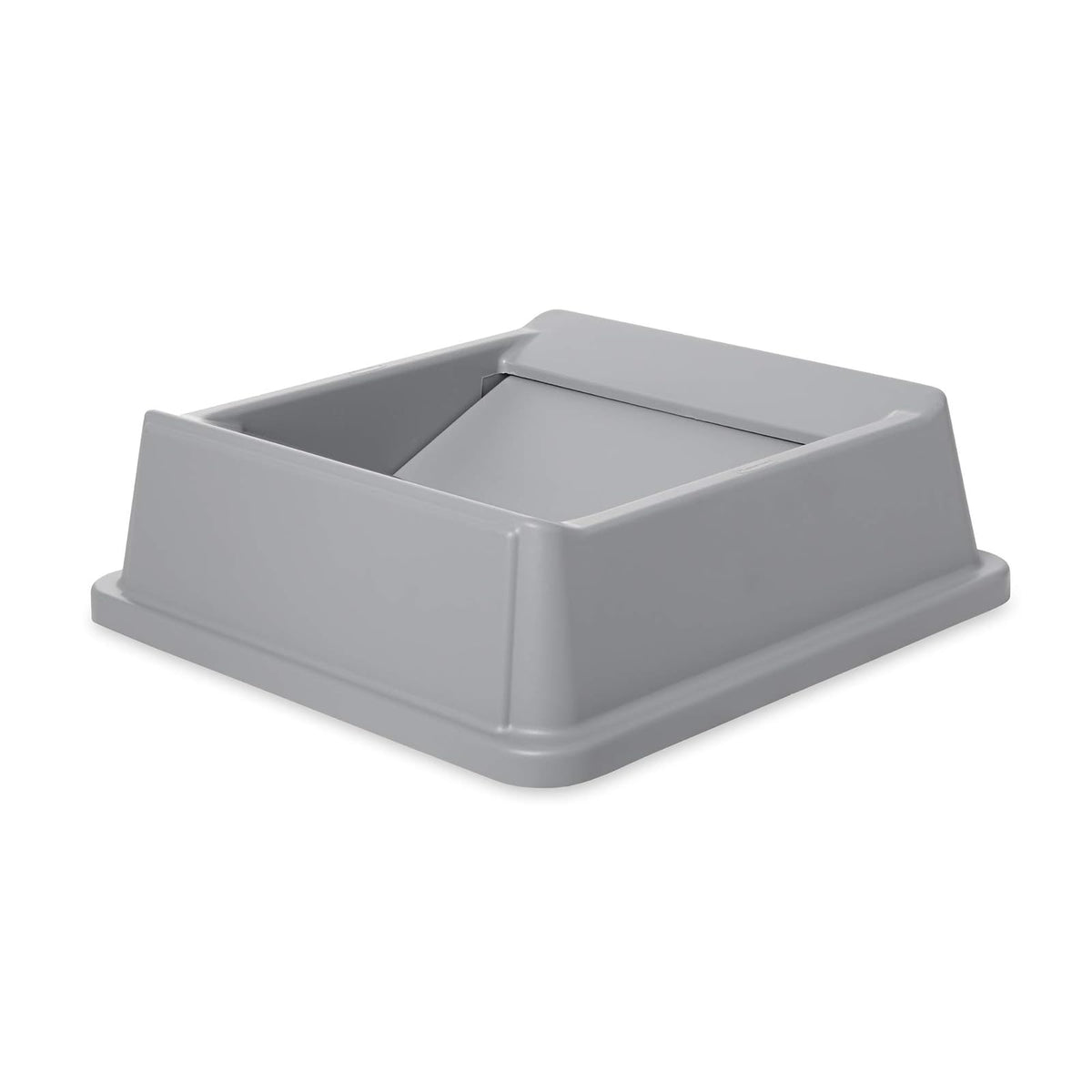 Rubbermaid Commercial Products - Contenedor intocable, tapa de papelero/papelera, gris, tapa cuadrada oscilante, compatible con contenedores cuadrados intocables de 35/50 galones