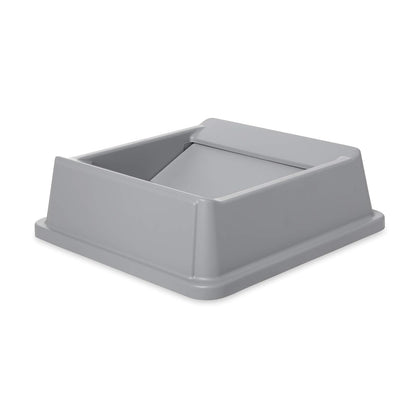 Rubbermaid Commercial Products - Contenedor intocable, tapa de papelero/papelera, gris, tapa cuadrada oscilante, compatible con contenedores cuadrados intocables de 35/50 galones