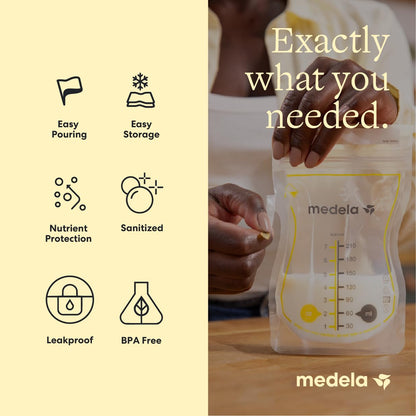 Medela Easy Pour Bolsas de Almacenamiento de Leche Materna 200 Unidades 210 ml