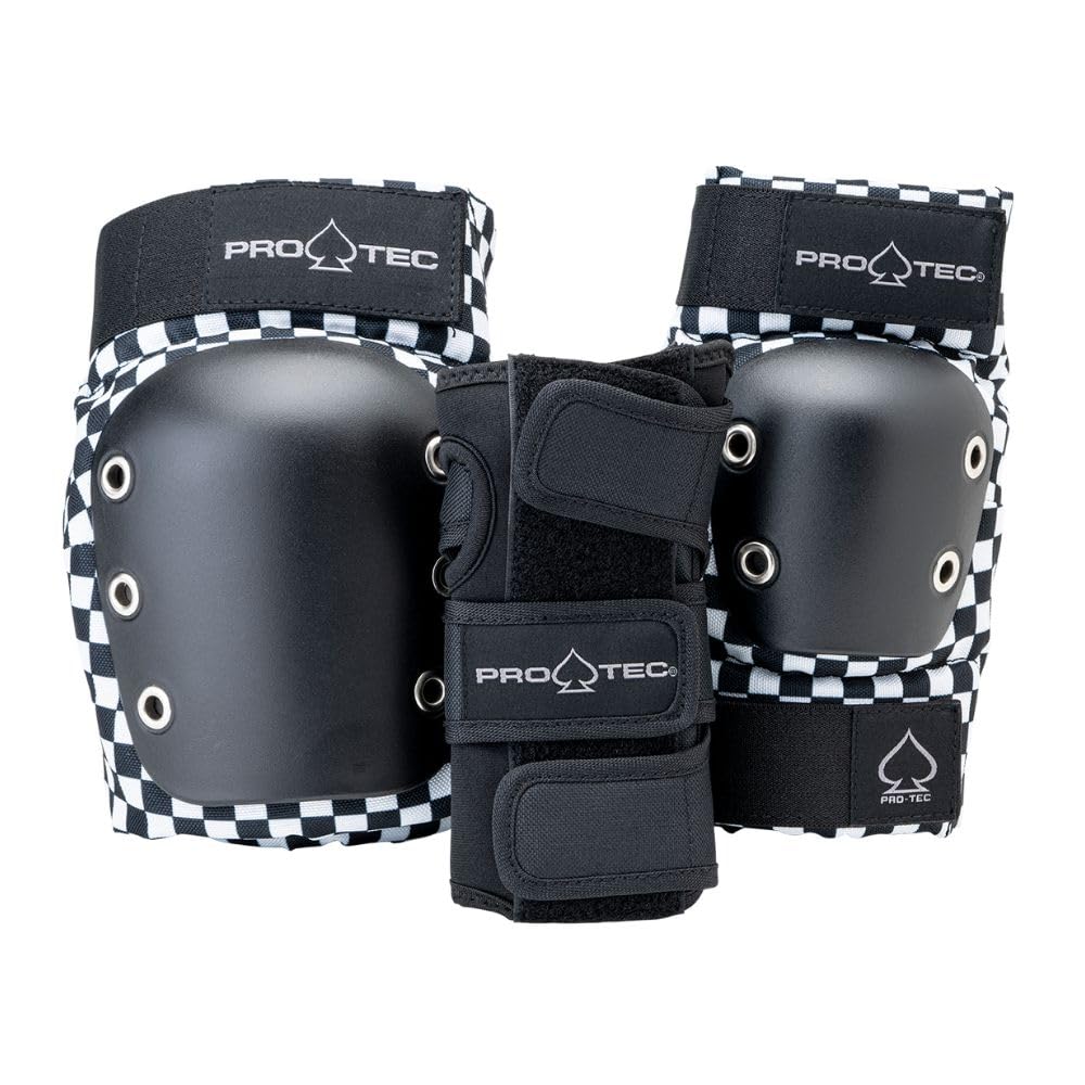Pro-Tec Street 3-Pack Pad Set - Protective Gear for Skateboarding, Roller Skating, Scooter, Bicycling