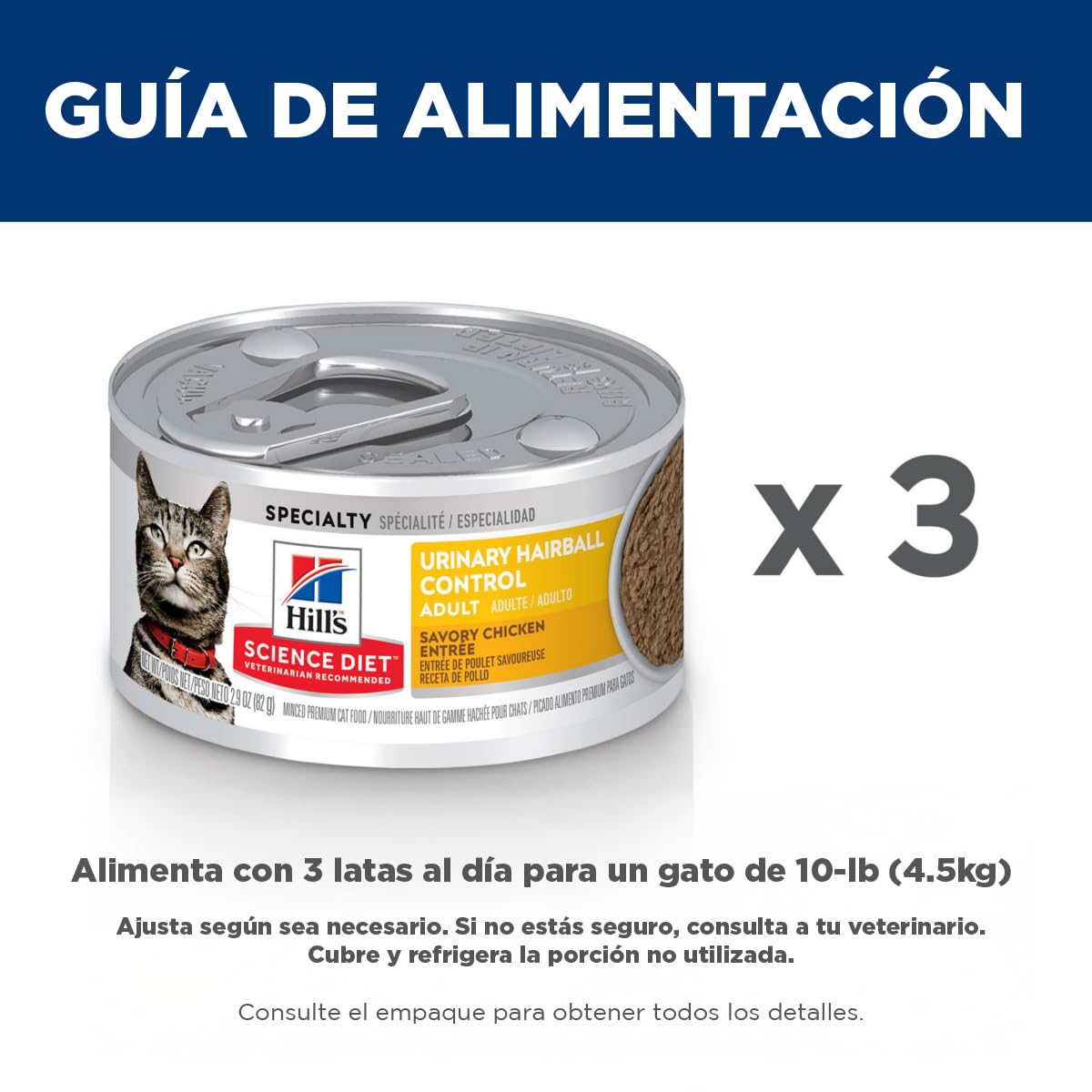 Hill's Science Diet Alimento Húmedo para Gato con Bolas De Pelo 24 Pack 82G | Alimento húmedo Hill's para gato, pollo real, control de bolas de pelo, piel y pelaje sanos, fibra natural