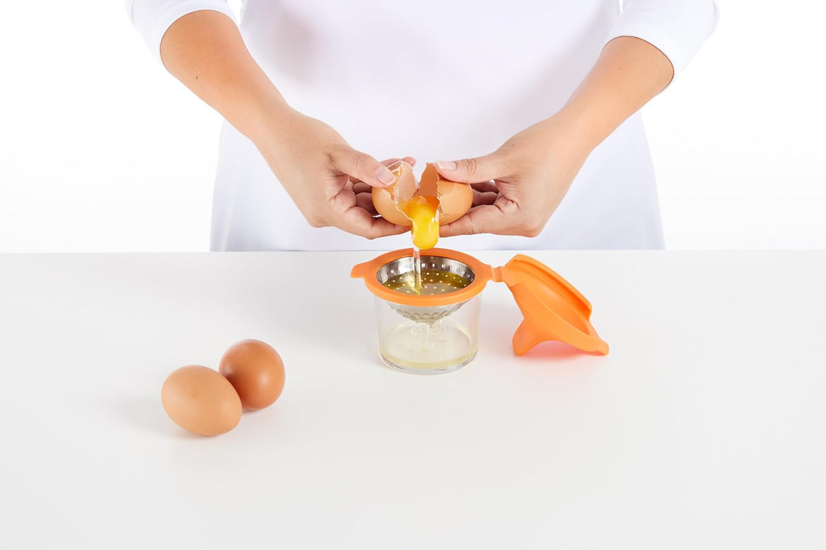 Lekue - Huevera para huevos escalfados, Anaranjado, Juego de 2, 1