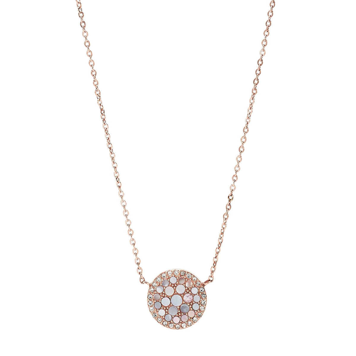 Fossil Women's Rose Gold-Tone Stainless Steel Pendant Chain Necklace